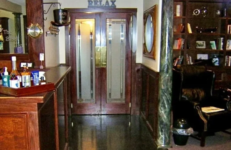 RELAX doors leading to the spa lounge